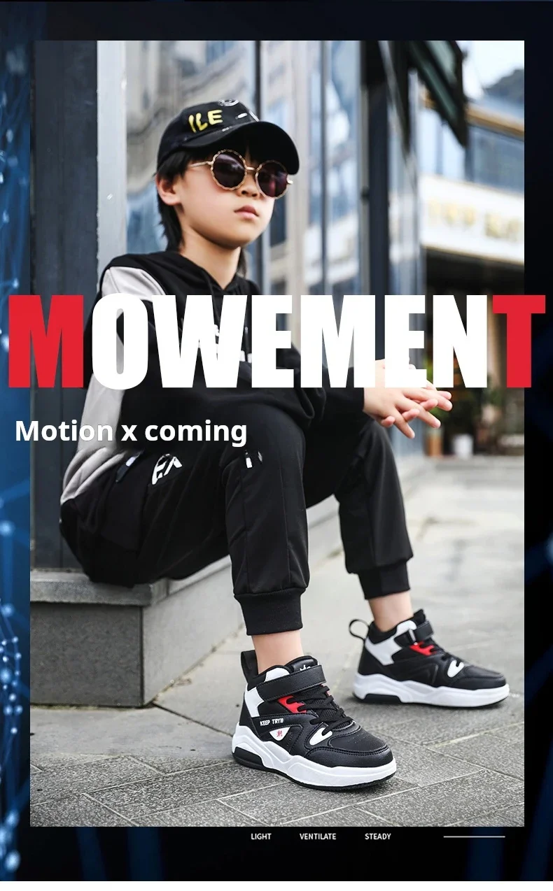 Description Picture 3 of itemBoys Basketball Shoes Kids Sneakers Soft Sole Tennis Kid Sport Shoes Outdoor Non-Slip Trainer Kid Shoes Sportschuhe Kinder