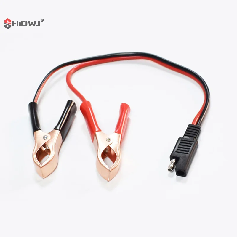 14AWG 36CM 2Pin SAE Quick Disconnect Plug To Battery Alligator Clips Cable Clamps Connectors Cord M20