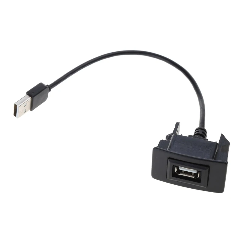 USB Male to USB Female AUX Dashboard Mount Car Mount Extension Cable for Car Truck Boats Motorbike Panel