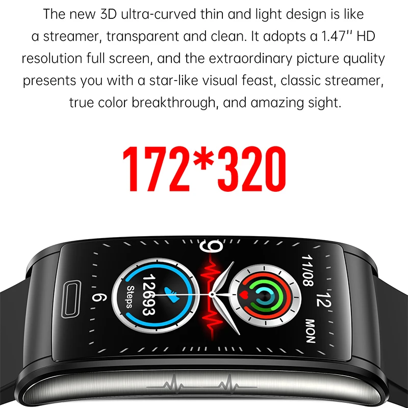 최신 의료 ECG PPG 혈압 모니터링 스마트 시계 Ip68 방수 24시간 온도 혈당 Smartwatch