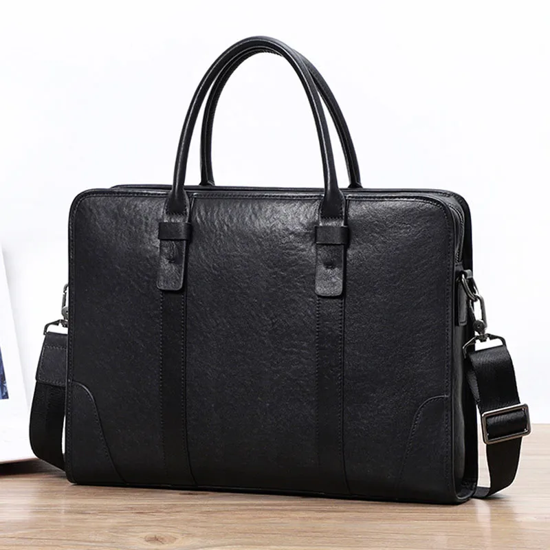 

EUMOAN New leather men's bag portable baotou layer cowhide men's single shoulder crossbody bag fashion briefcase computer bag