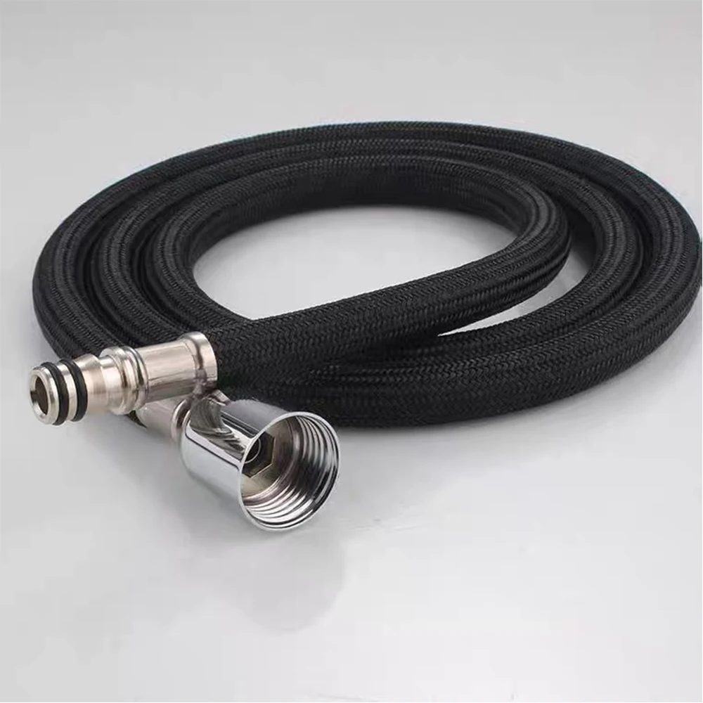 Kitchen Faucet Hose 360&deg; Rotation Pull Out Nylon Braided Shower Hose M10M15 Thread Kitchen Replacement Free Connector Accessoy kitchen faucet
