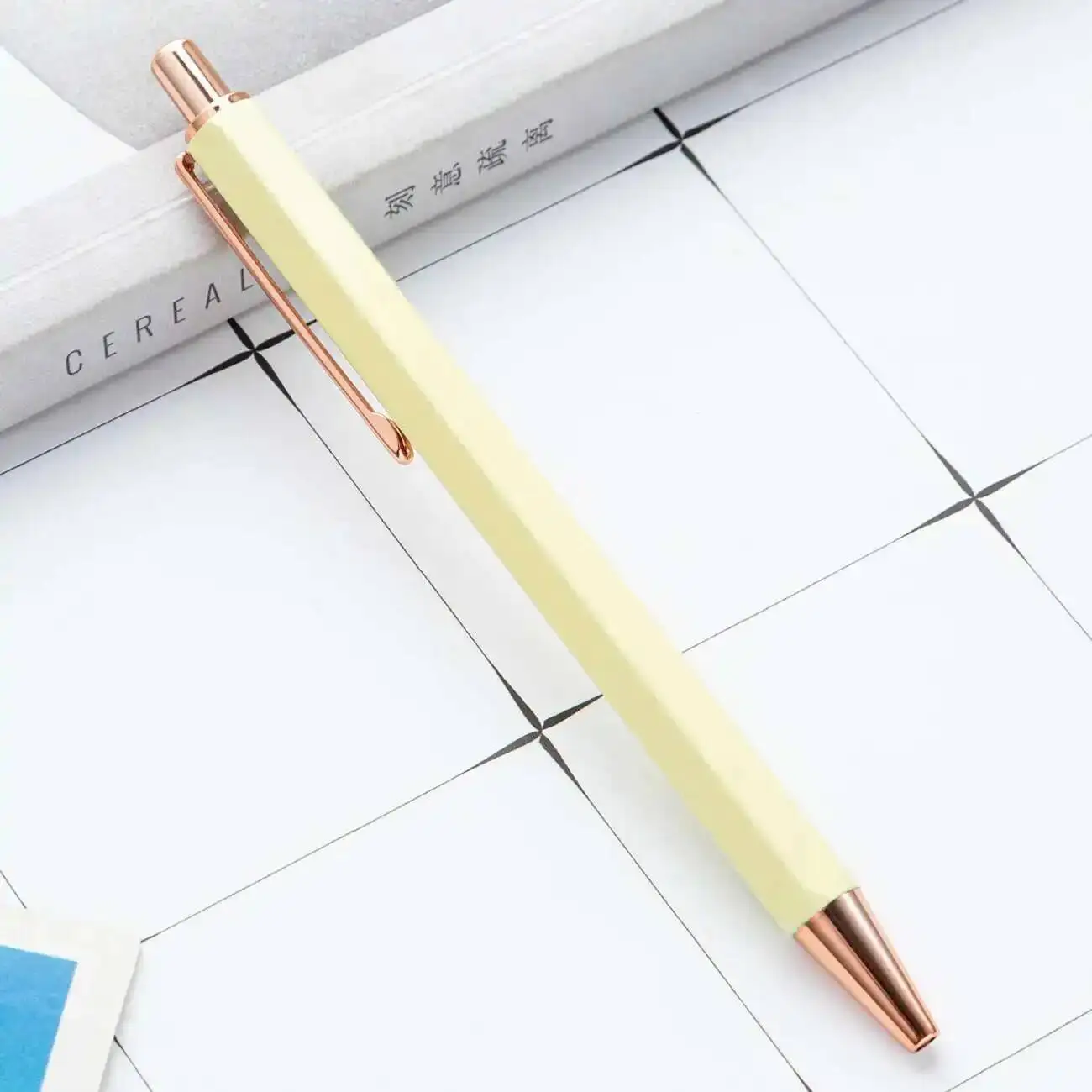 1-teiliger Lytwtw's kreativer Kugelschreiber, sechseckiger Metall-Druckstift, Schreibwaren, Schule, Bürobedarf – Detail 12