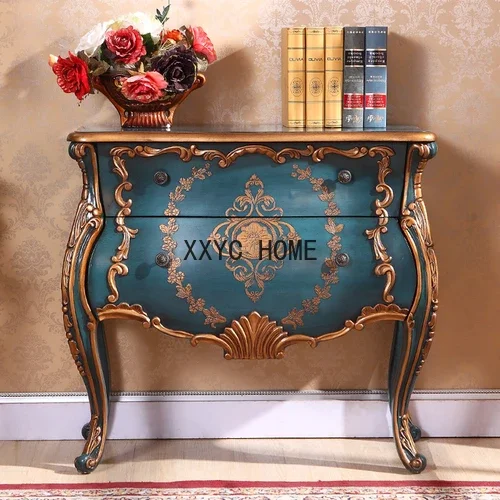 

Chest of Drawers Bedroom Living Room Storage Cabinet Light Luxury Entrance Cabinet Painted American Curio Cabinet Retro