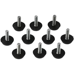 Set of 10 Adjustable Furniture Leveling Feet in Galvanized Steel (10 Pcs)