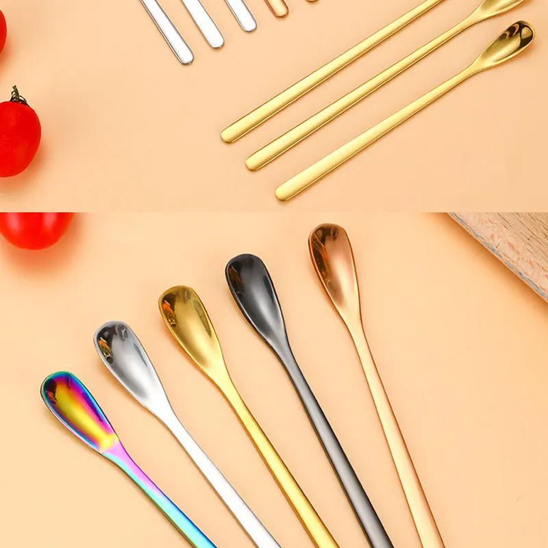 3PCS Edelstahl Rühren Löffel Saft Eis Scoop Kaffee Tee Löffel Bar Geschirr Küche Werkzeug Gewürz Mischen Dessert – Detail 3