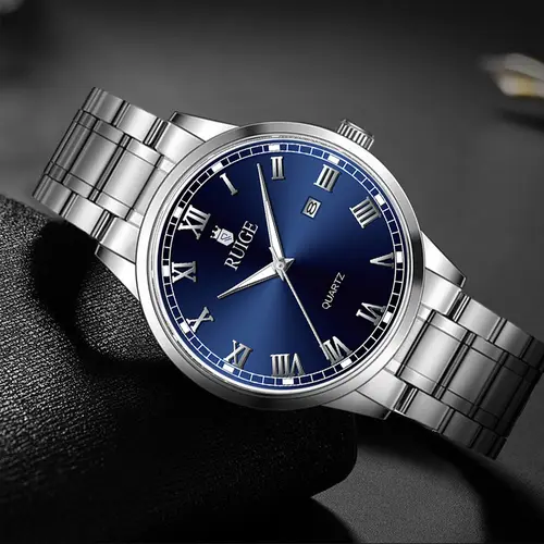 RUIGE Fashion Men's Watch Roman Scale Minimalist Men's Famous Watch Night Glow Waterproof Trendy Watch - Image 4