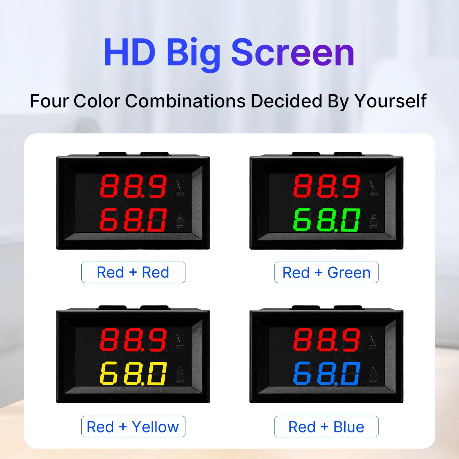 Strumento Misurazione Voltmetro Amperometro Digitale 0.28" 100V DC 50A - Display Blu E Rosso Con Shunt Esterno Amperometro Digitale Da Pannello - Foto 12