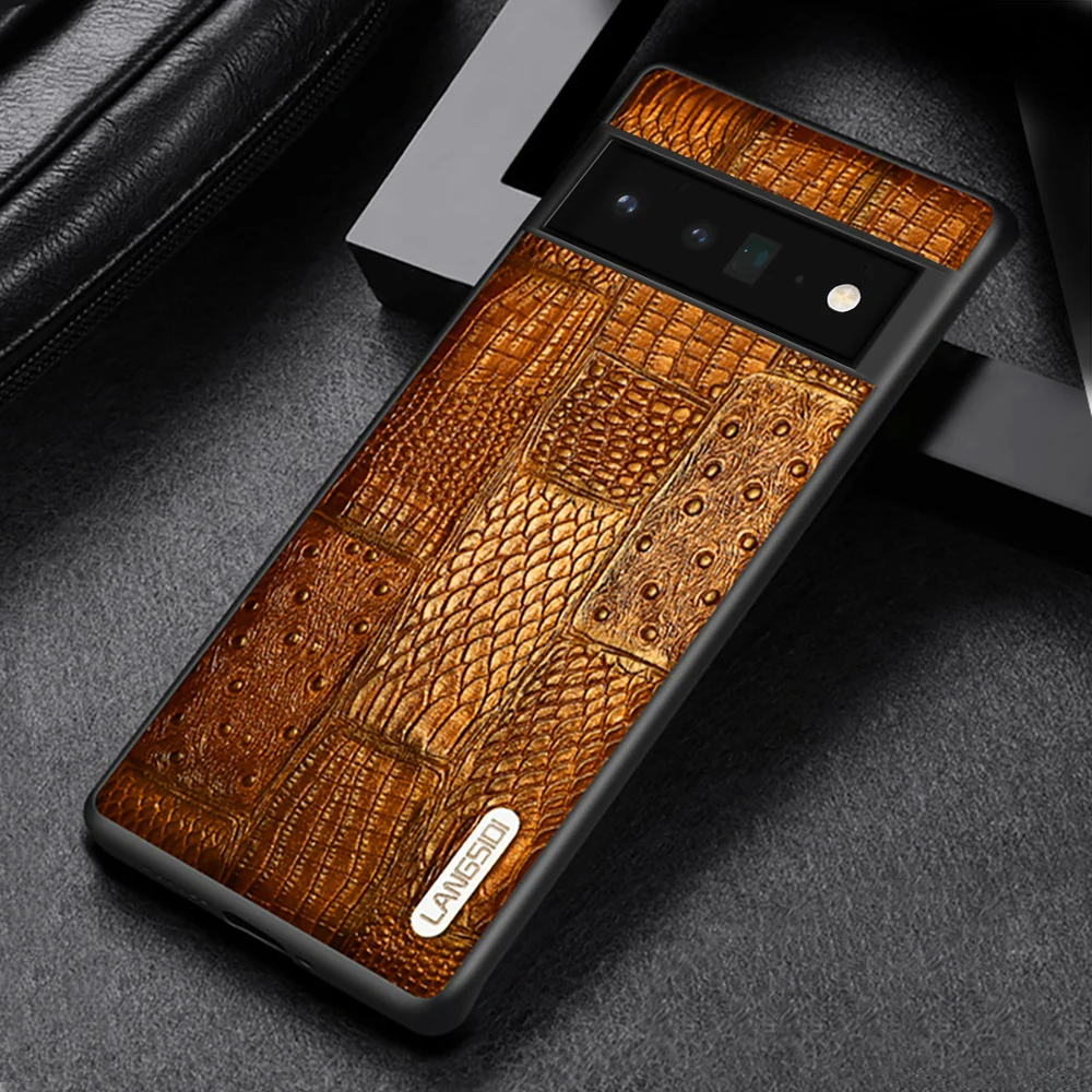 

Роскошный чехол LANGSIDI из натуральной воловьей кожи для Google Pixel 8 7 6 Pro 7A 6A 4A 5G 5A, модный противоударный кожаный чехол-накладка