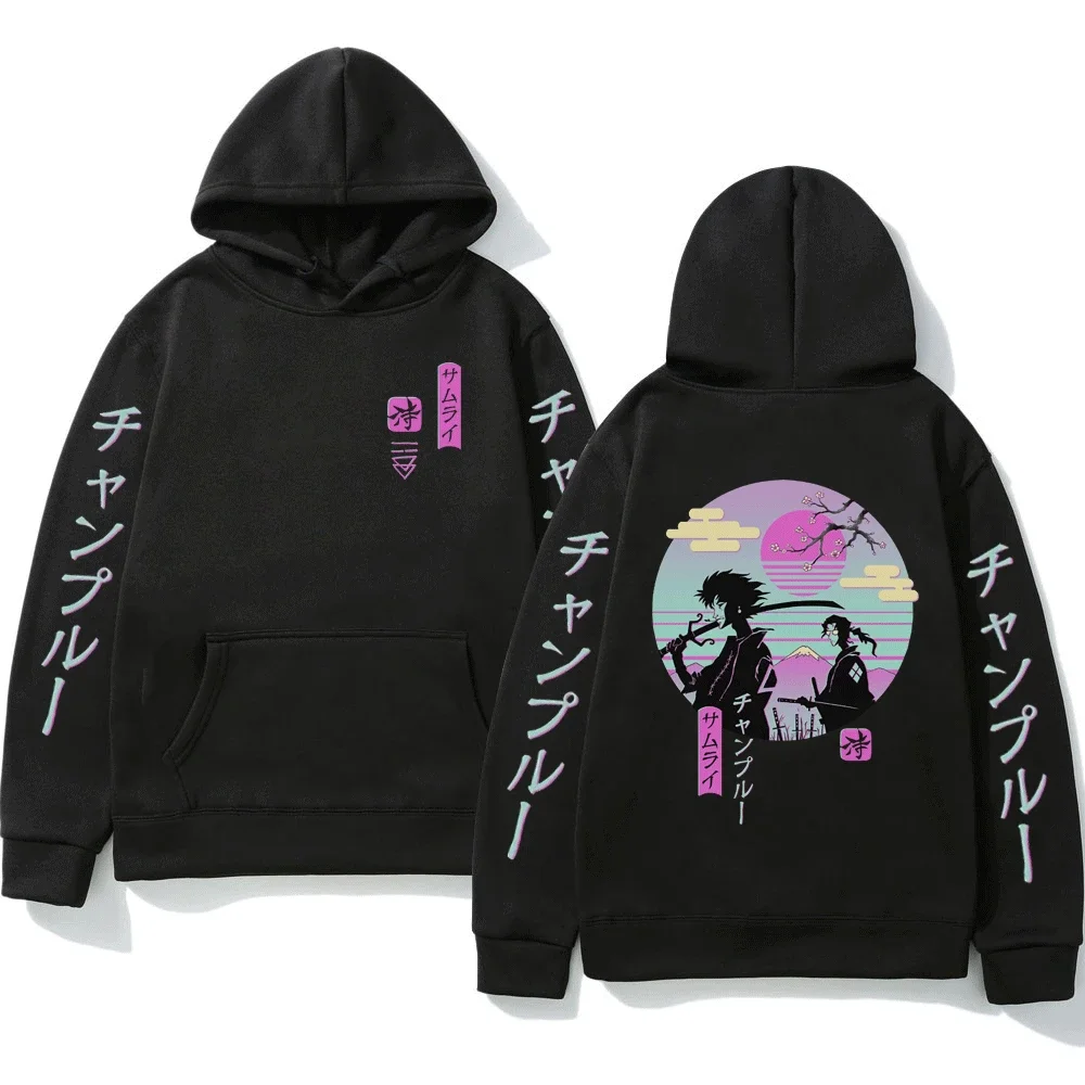 

Anime Samurai Chillhop Hoodies Funny Japanese Manga Double Sided Graphic Print Hoodie Men's Women's Sweatshirts Fleece Pullover