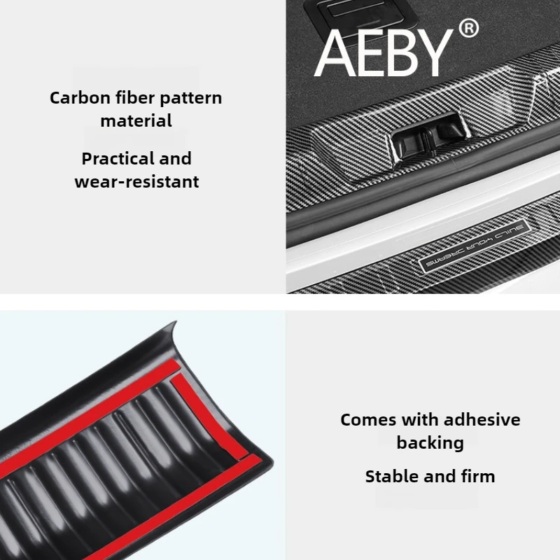AEBY BYD Seal U DM-i 2020-2025 도어 실 가드 후면 범퍼 보호대, 카본 패턴 긁힘 방지, 쉬운 설치