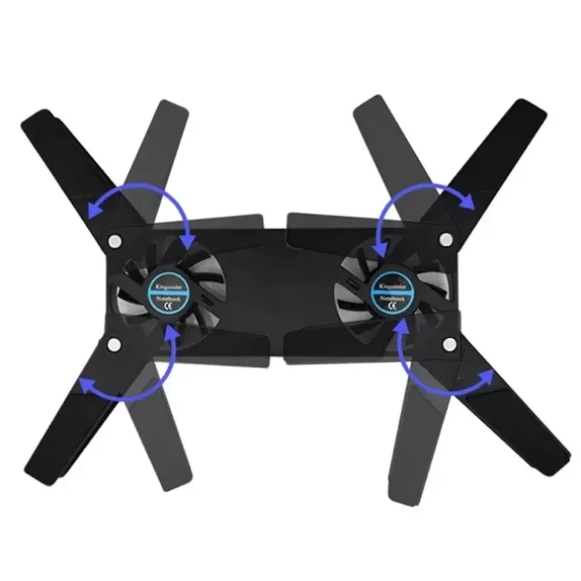 Support de refroidissement à air à 2 ventilateurs pour ordinateur portable, alimenté par USB, pour support universel pour ordinateur portable de 7 à 15 pouces_voghion.com