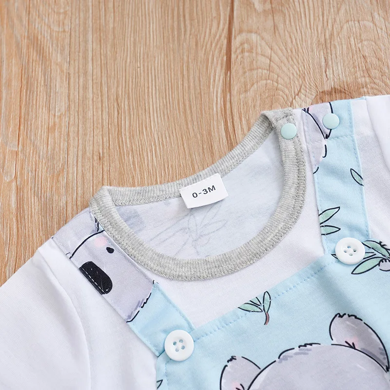 Summer Boys Girls Cute Cartoon Koala Comfortable Casual Short Sleeve Round Neck Baby Bodysuit baby romper,baby boy bodysuits