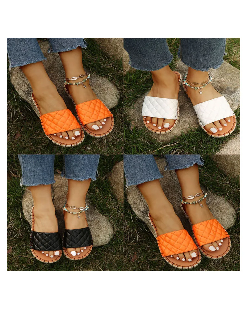

Women's Shoes Round Head Plaid PU Breathable Casual Comfortable Flat Shoes