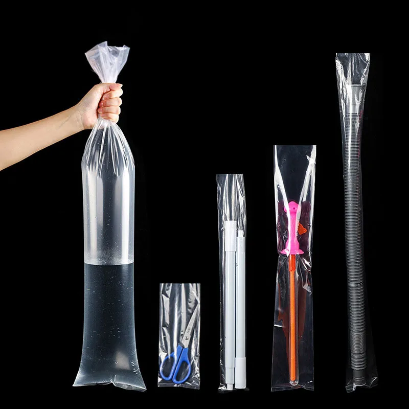 200Pcs PE Transparent Plastic Bag Disposable Storage Pouch Giant Storage  Bags 