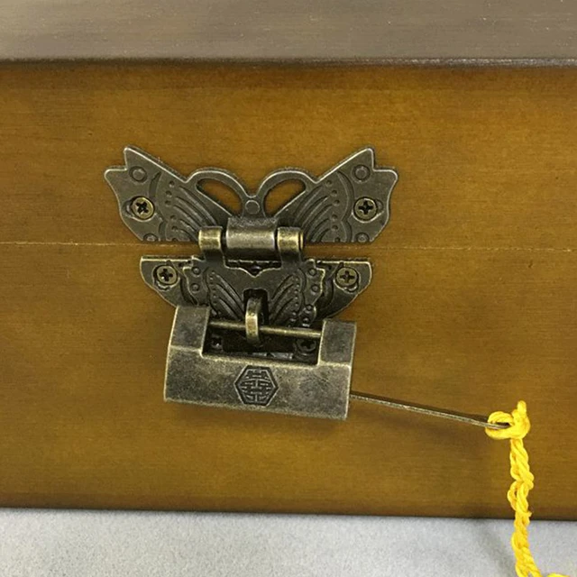 Antique Bronze Hasp Latch Jewelry Wooden Box Mini Cabinet Buckle Lock  Decorative - AliExpress