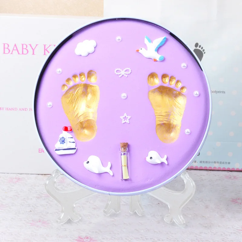 Baby Boy Girl Footprint Baby Care Air Drying Soft Clay DIY Babies Hand Foot Imprint Kit Casting Toys Print Pad Newborn Souvenir