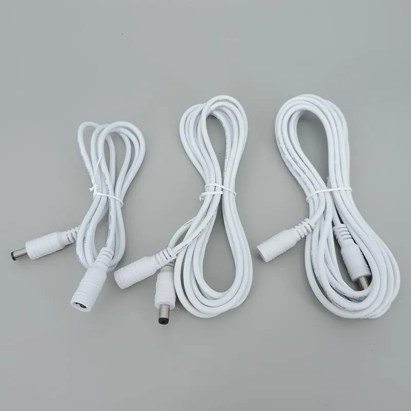 1M 5M Alimentatore Cc Bianco Connettore Da Femmina A Maschio Cavo Di Prolunga Spina Adattatore 12V 22Awg 5.5 X2-1 Mm Cavi Per Luce Di Striscia