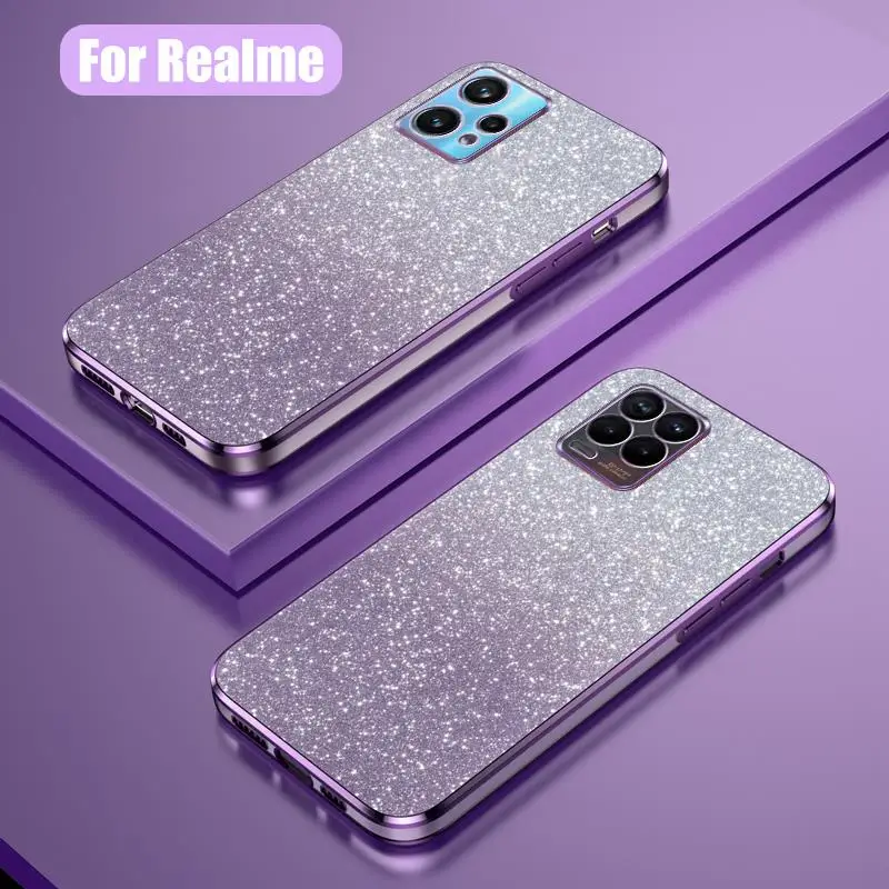 Realme8 8pro Luxury Gradient Glitter Plating Case For Oppo Realme