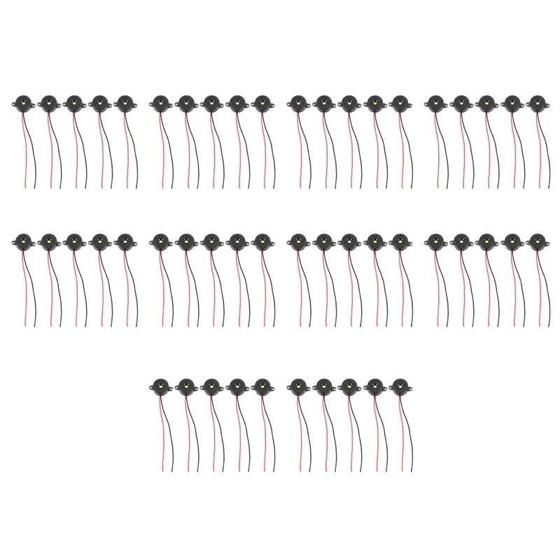 

50 Pcs DC 3-24V 85DB Sound Electronic Buzzer Alarm Black 23 X 12Mm