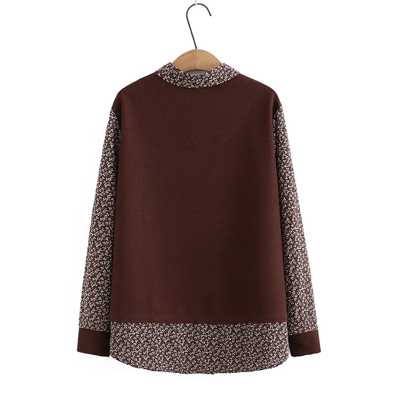 4XL Plus Size Blouse Women 2023 Spring Lapel Collar Waffle Bottoming Tops Loose Long Sleeve Floral Patchwork Shirt Curve Clothes