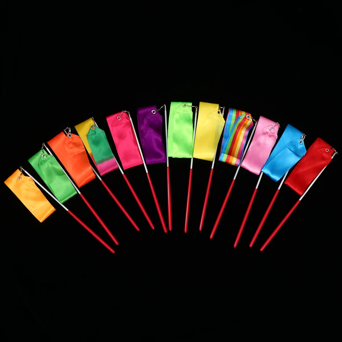 Gymnastics Streamer Rod 12pcs Gymnastics Streamers Gym Dance Ribbon Dancing Streamers Rhythmic for Artistic Dancing Twirling 2 Meters Gymnastics Ribbon