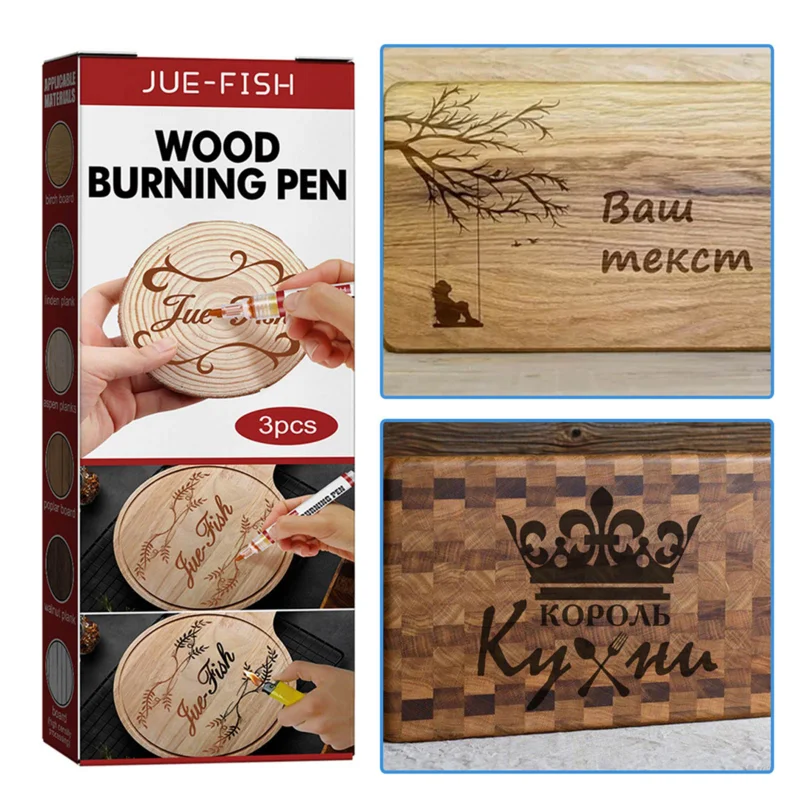 2PCS Scorch Marker Wood Burning Pen Kit Stencils Ornaments Burn-er