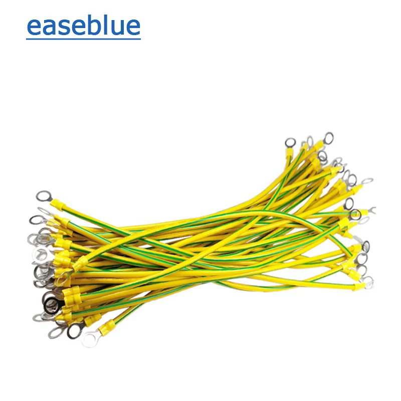 Pangyoo Erdungsdraht – 10 AWG, Gelb-grün, 10 Cm, Mit Terminal, Für Photovoltaik & Schaltschrank