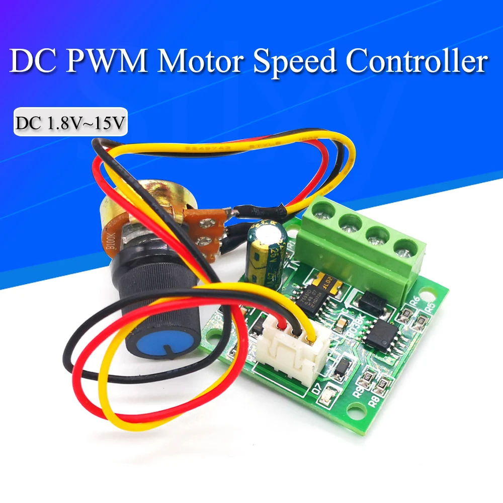 PWM Motor Speed Controller Automatic DC Motor Regulator Control Module Low Voltage DC 1.8V to 15V 2A