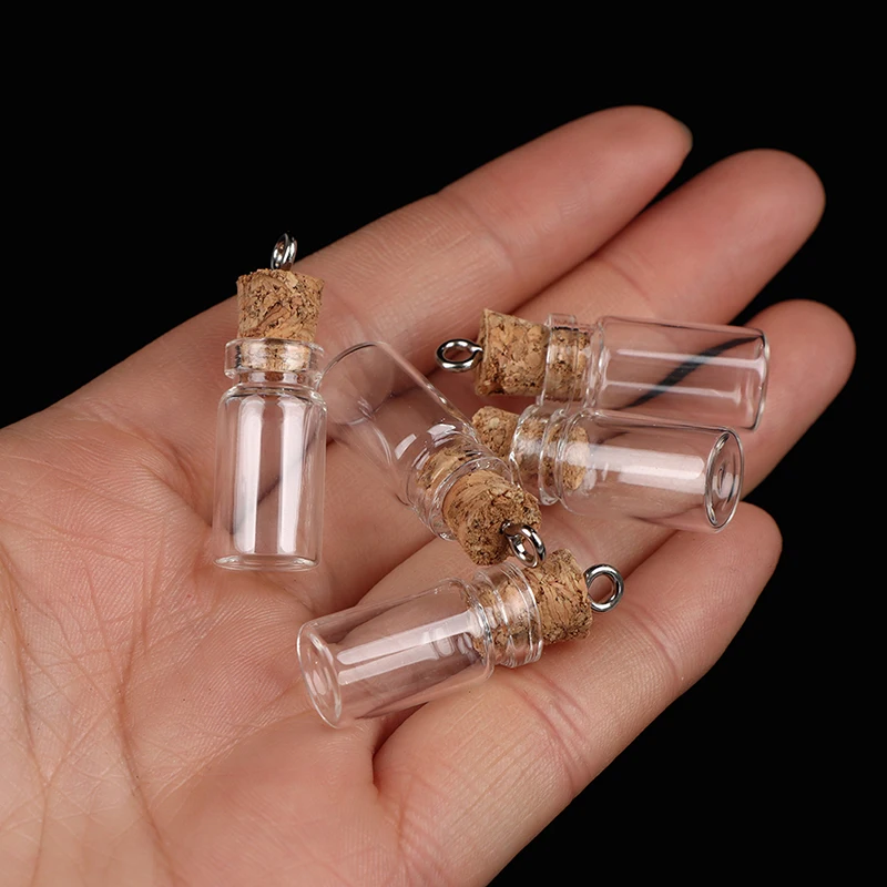Mini Transparent Glass Bottle with Cork Decoration DIY Container Wishing Jar Decoration Wedding Message Bottle