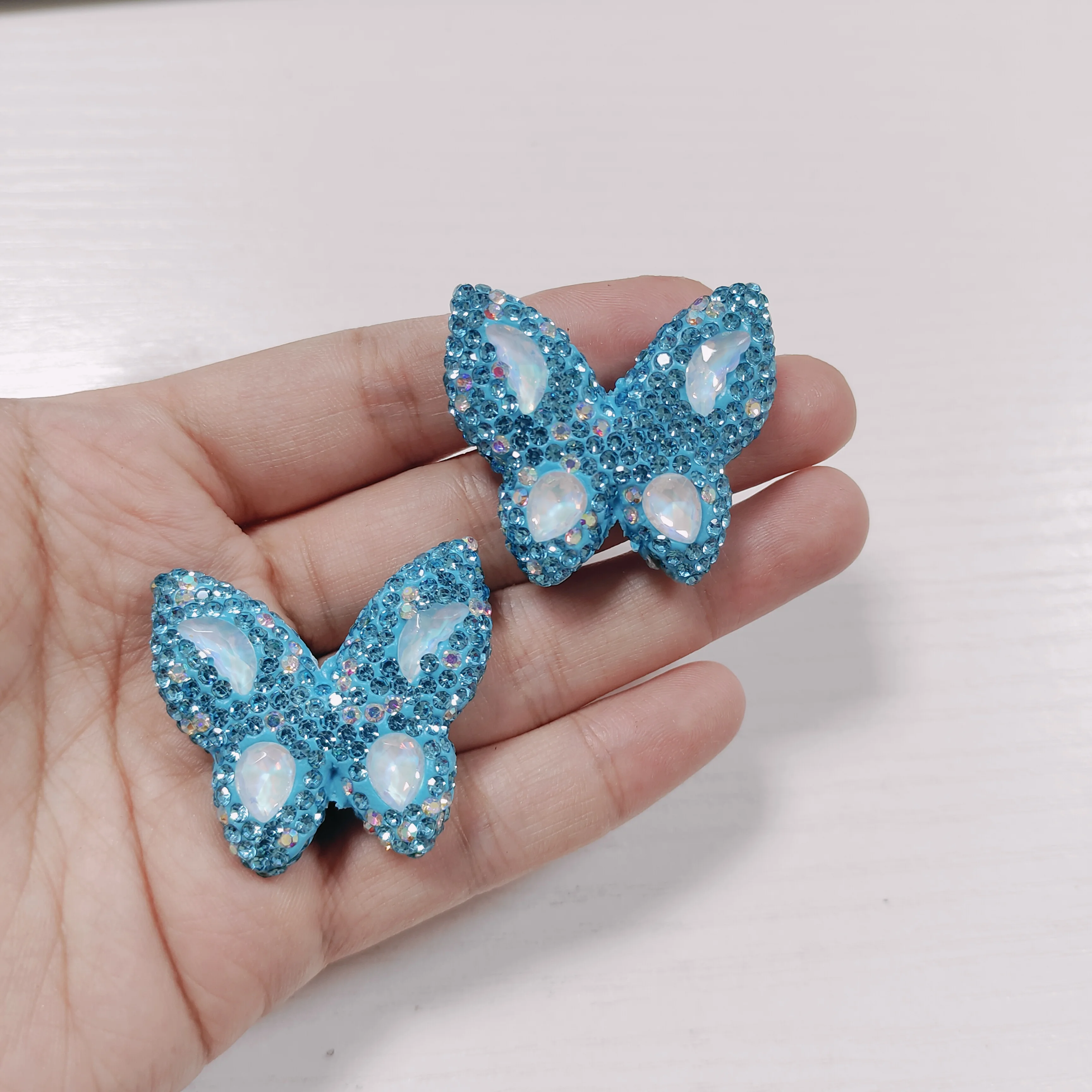 Glitter Luxury Butterfly Rhinestone Gems Ornament Set - Handcrafted DIY Phone Case Charms