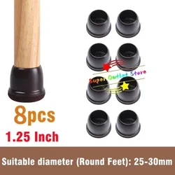 Thick Rubber Floor Protector Pads for Chair and Table Legs - Noise - Reducing, Scratch - Preventing Furniture Feet Covers (L - Round Dark Brown)