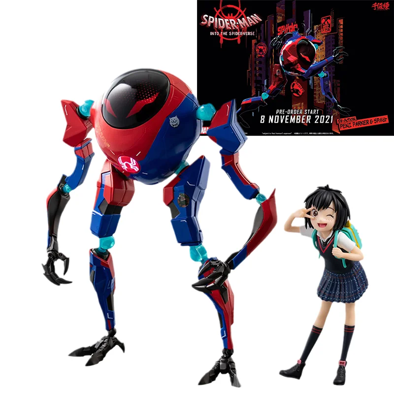 

Genuine Spider-Man：Into The Spider-Verse Action Figure Peni Parker Collectible Figure Anime Action Figure Toys for Children