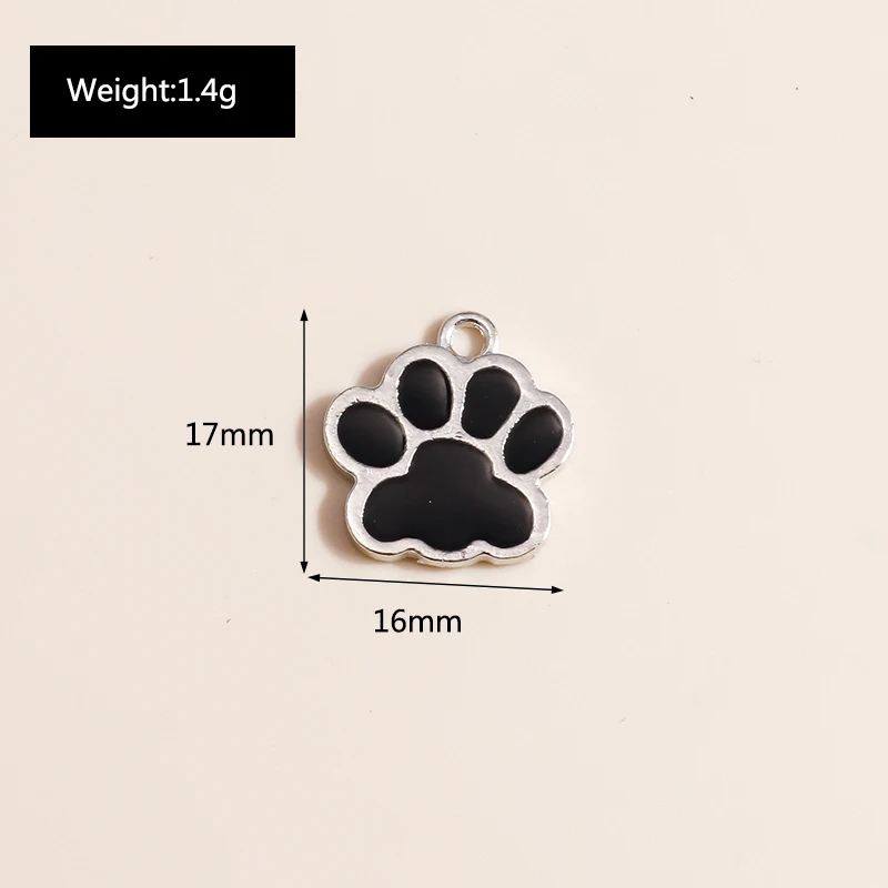 10 stücke Mischte Cartoon Nette Emaille Hund Charme Pfote Tier Anhänger für Halsketten Ohrringe DIY Schmuck Machen Zubehör Handgemachte – Detail 10