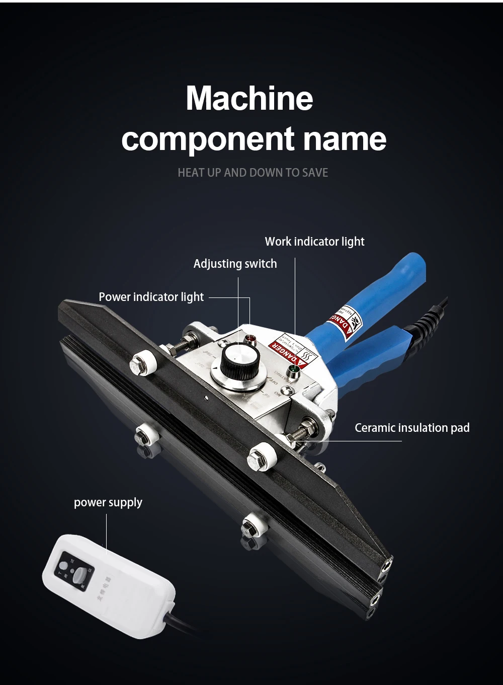 High Power Sealing Machine Handheld Portable Sealer Tool Clamp Labor-saving Top