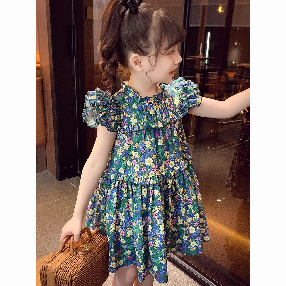 

3-14 Years Girls Summer Dress Children Floral Sleeveless Desses for Girls Toddler Baby Girl's Print Casual Dress Infant Outfits