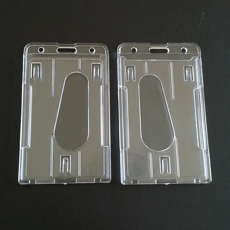 Double Card Acrylic Plastic ID Badge Card Holder for Bank Credit Cards Protector Cardholder ID Cover Case 1PC