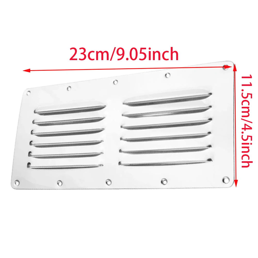 316 Stainless Steel Air Vent Grille Wall Ducting Cover Ventilation Louvred 230*115mm for Marine Yachts Boats RVs Caravans