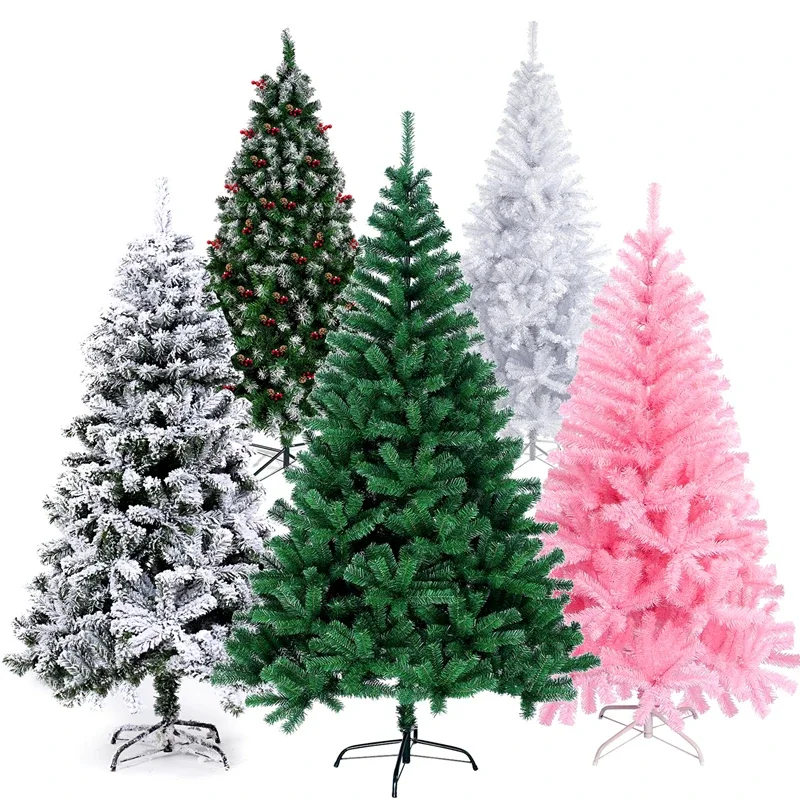 

4/5/6ft Artificial Christmas Pine Tree Xmas Tree Holiday New Year Decoration with Sturdy Metal Stand White Pink Crismas Tree