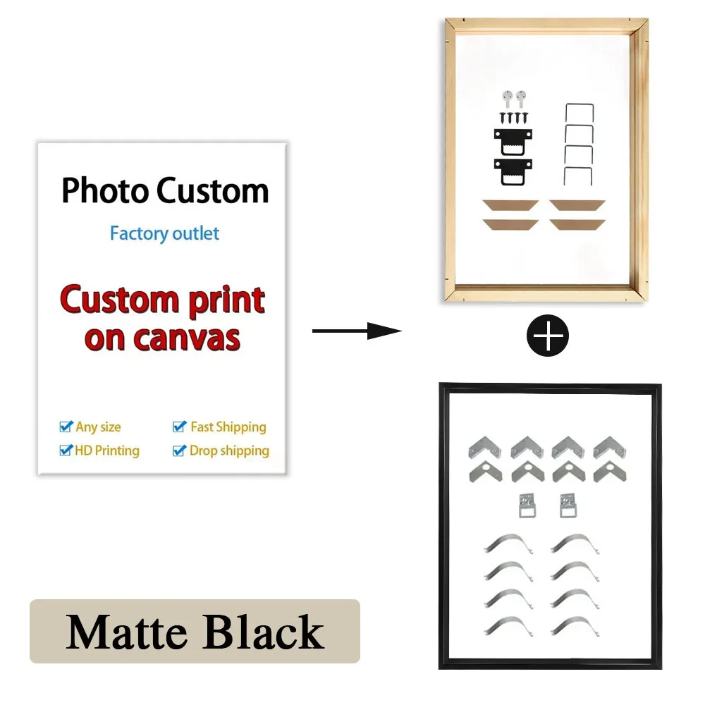 YWDECOR Custom Big Size Painting Canvas HD Print Your Picture Personalized Wall Art Poster Photo for Living Room Home Decor Gift view 3