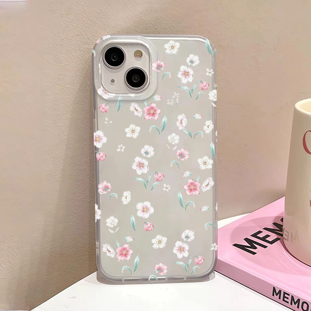 Pink Love Heart Soft Shockproof Matte Translucent Phone Case Cover