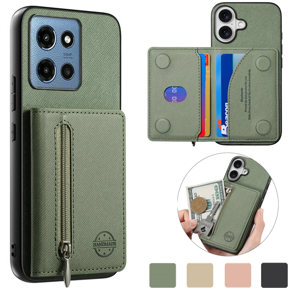 Luxury 5G RFID Leather Wallet Zipper Case