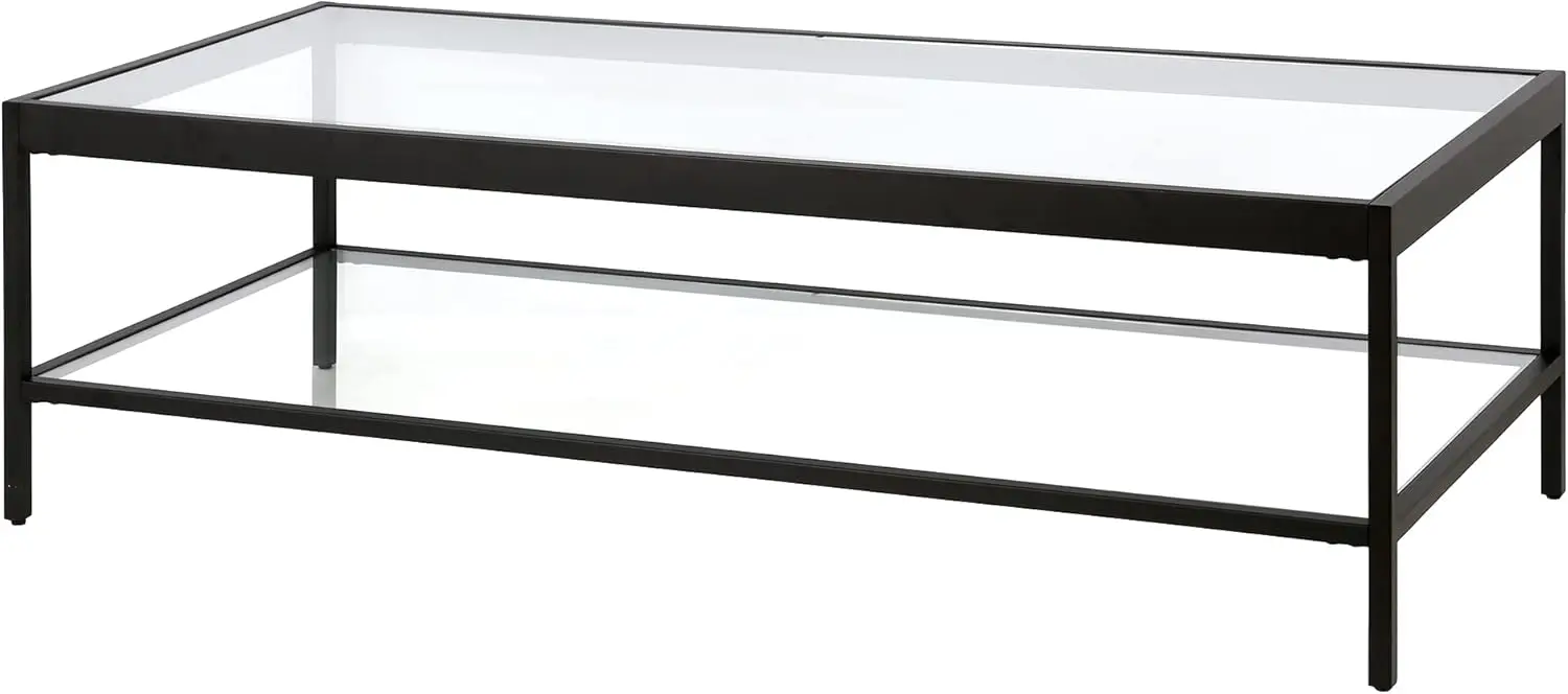 Wide Rectangular Rectangular Coffee Table in Blackened Bronze, Modern Rectangular Coffee Tables for living room 4