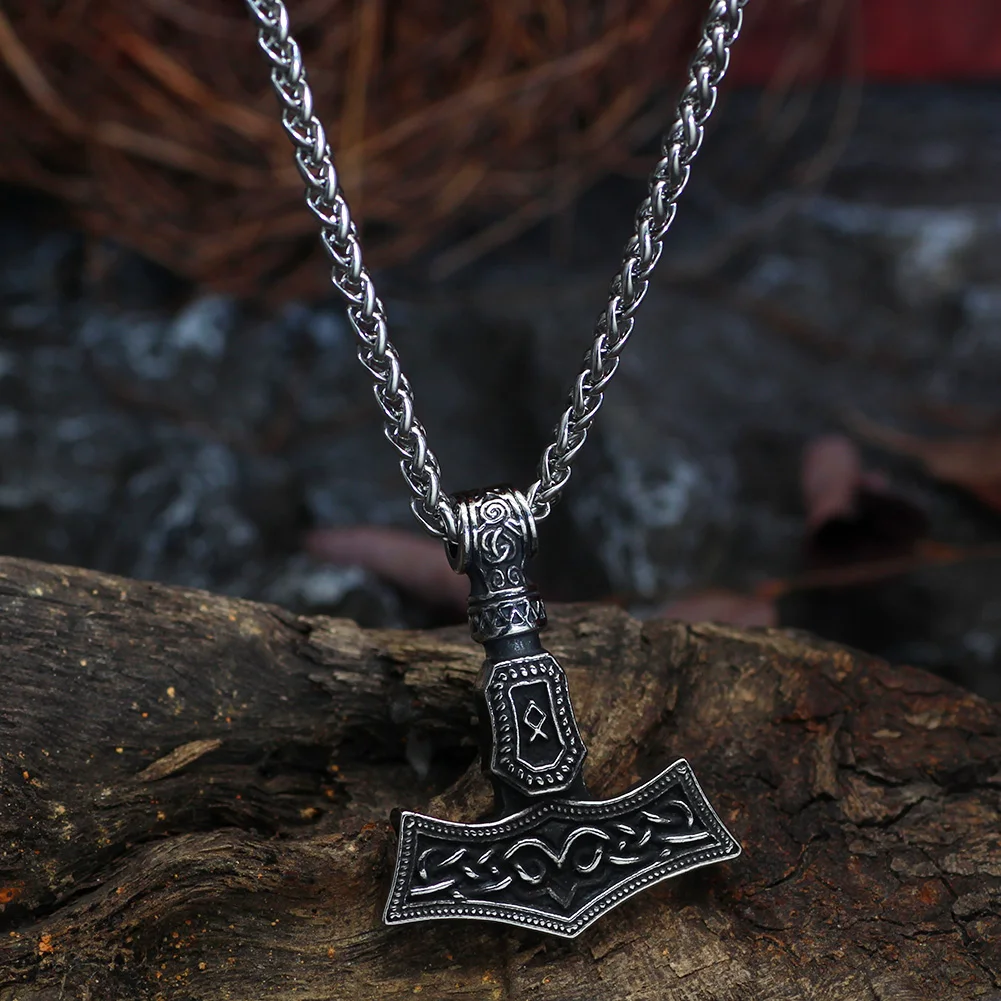 Seguro Disparidad sin embargo Collar Vikingo Mjolnir Para Hombre, Joya De Acero Inoxidable, Martillo De  Thor, Regalo Nórdico - Collar - AliExpress