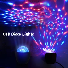 

Sound Activated Rotating Disco Ball DJ Party Lights 3W 3 LED RGB LED Stage Light For Christmas Wedding Sound Party Lights