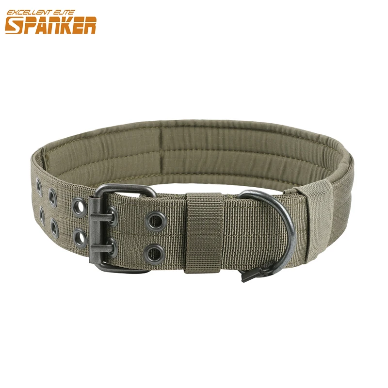 

EXCELLENT ELITE SPANKER Outdoor Dog Collars 1.5" Width Tactical Dog Necklace D-Ring Working Dog Collar for Medium Large Dogs