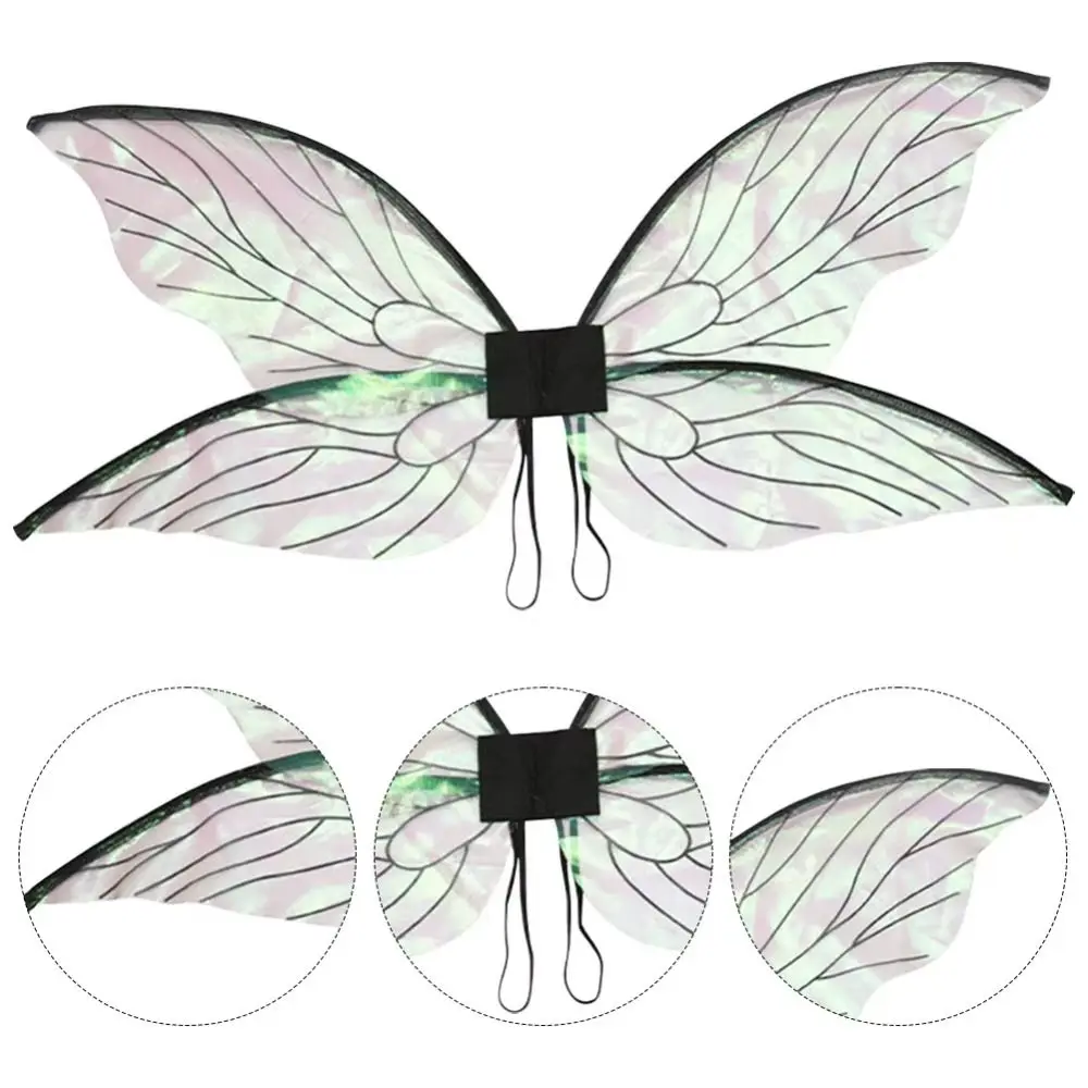 Cosplay Requisiten Mädchen Schmetterlingsflügel Mehrfarbiger Organza Elf Engelsflügel Rollenspiel Leichte Feenflügel Bühnenauftritt – Detail 3