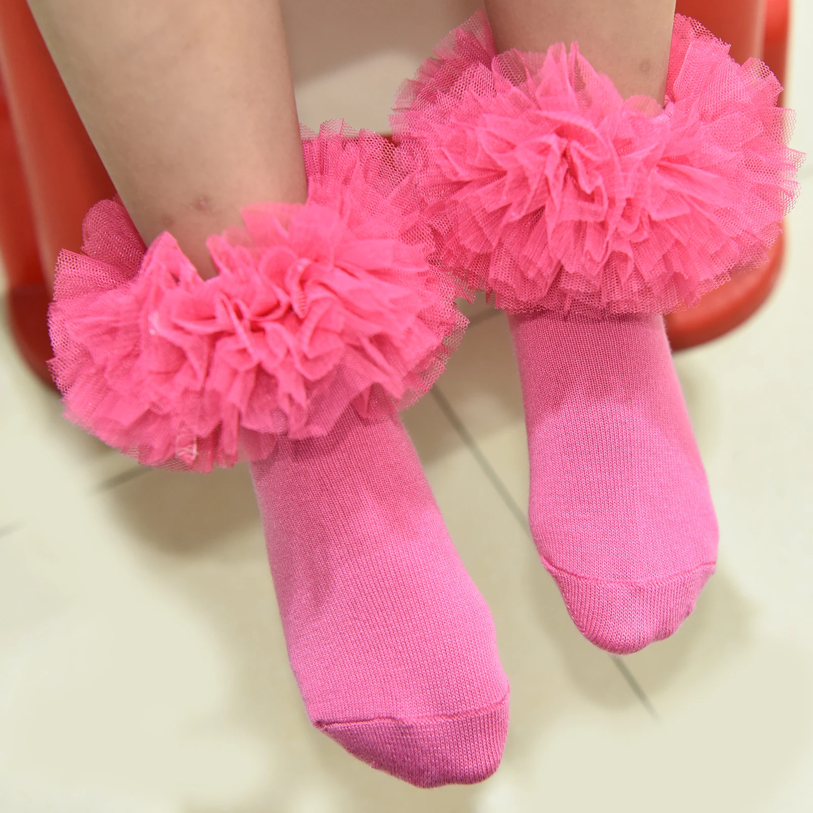 Chaussettes princesse à froufrous pour filles, chaussettes provoqué pour nouveau-nés et bébés, chaussettes pour tout-petits et filles, 2006