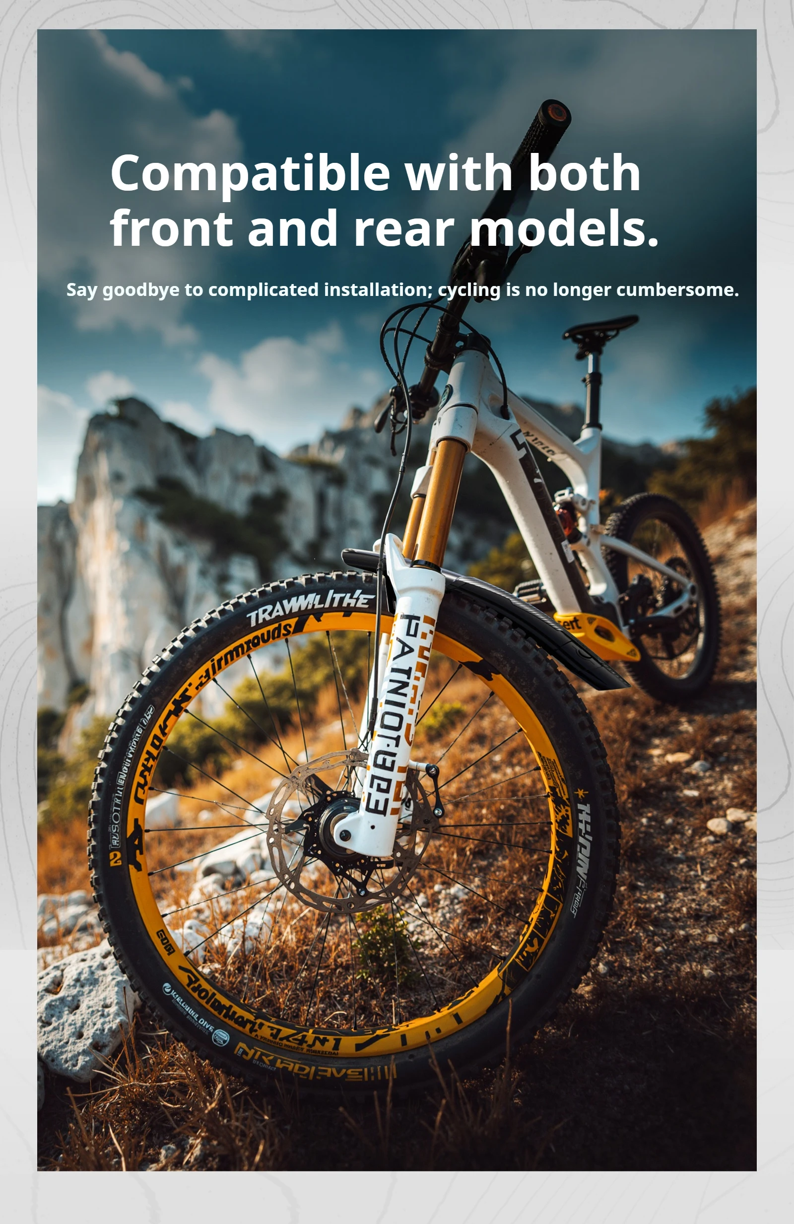 ENLEE Mountainbike Downhill Schutzbleche Verlängert und Verbreitert Kohlefaser-Textur Universal für Vorder- und Hinterrad – Detail 11