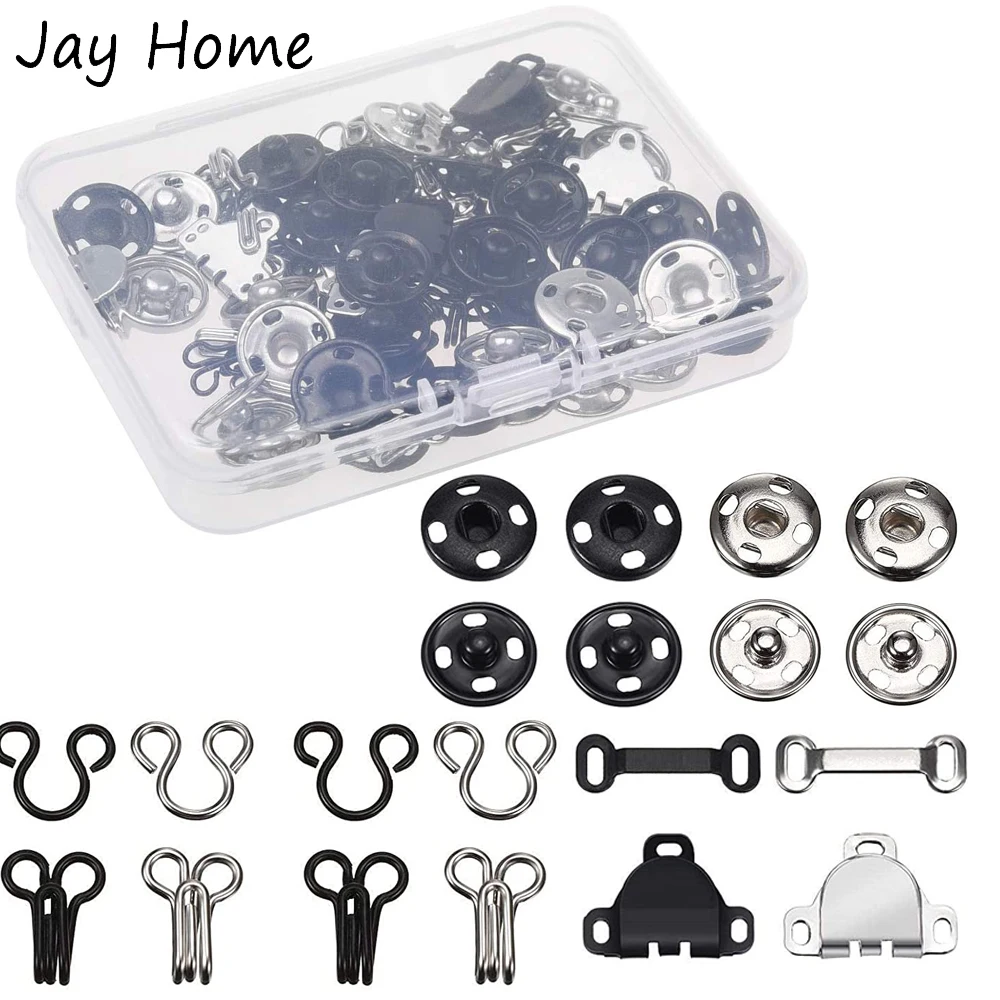 120PCS Nähen Haken und Ösen Set Nähen Verschluss Verschluss Verschlüsse Reparatur Nähen Haken Haken und Augen Verschluss für Nähen Kleidung – Detail 1